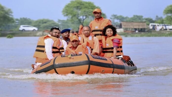 CM Yogi in Flood Affected Areas Floods in UP