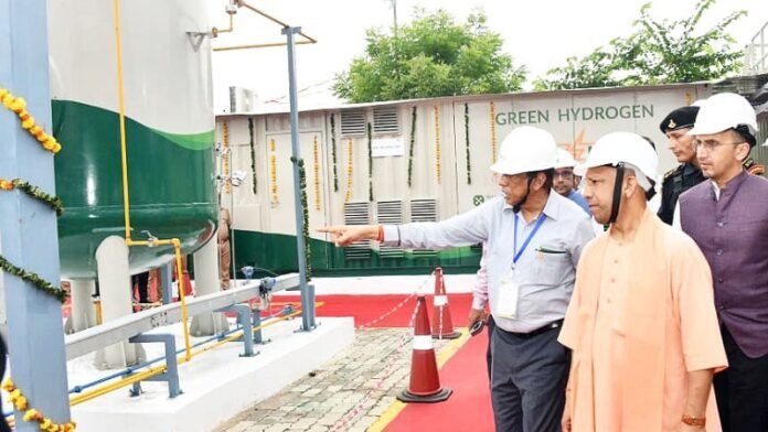 Yogi ji at Gorakhpur Hydrogen Plant Green Hydrogen Plant Gorakhpur