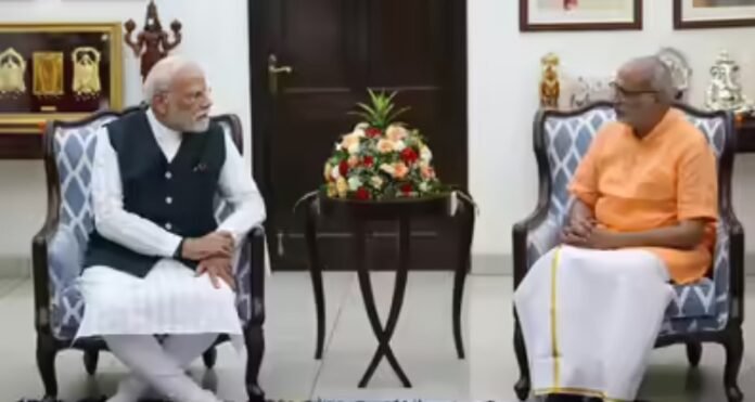 PM Modi with Vice President Radhakrishnan PM Modi Meets Vice President