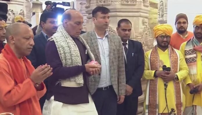CM Yogi and Defence Minister Rajnath Singh at Ayodhya