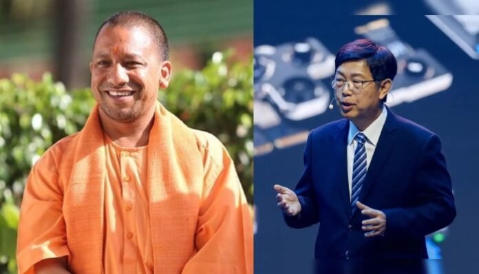 Foxconn chairman Young Liu and CM Yogi