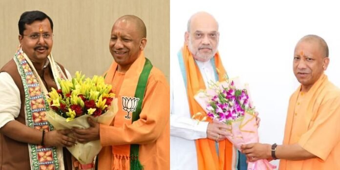 CM Yogi, Amit Shah and Nitin Nabin