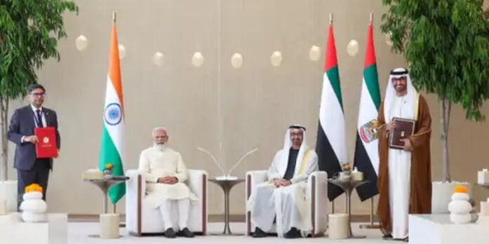 PM Modi with Mohamed bin Zayed Al Nahyan.