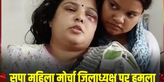 SP Leader Caught in Objectionable Situation With Party Woman Leader in Chandauli.