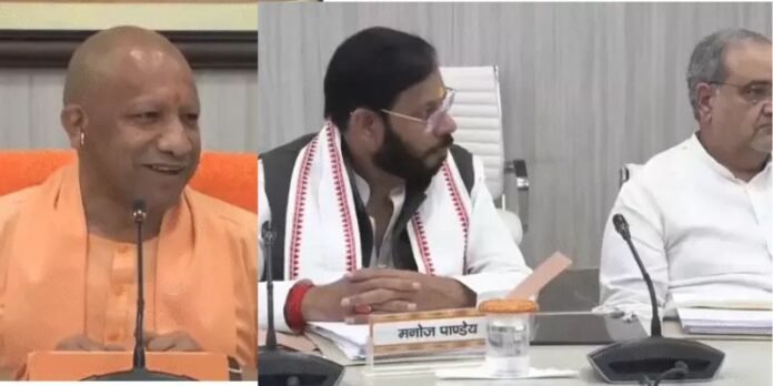 CM Yogi, Mangal Pandey and Bhupendra Chaudharai